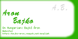 aron bajko business card
